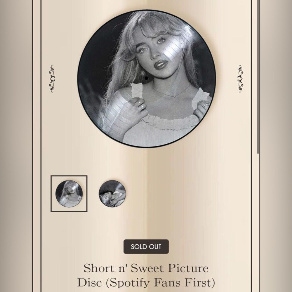 Brand new short n sweet Spotify exclusive picture disc vinyl